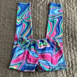 Place Girls' Swirl Print Leggings in Blue, Pink, Green, Purple
